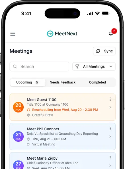 MeetNext app screenshot
